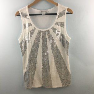 Cruise Wear & Co. Sequin White Tank Top Size XXL